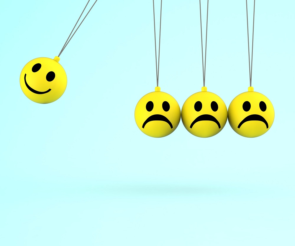 Happy And Sad Smileys Shows Emotions